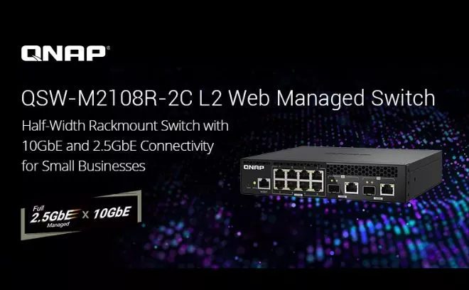 QNAP prezentuje przełącznik zarządzany QSW-M2108R-2C wyposażony w porty 10GbE