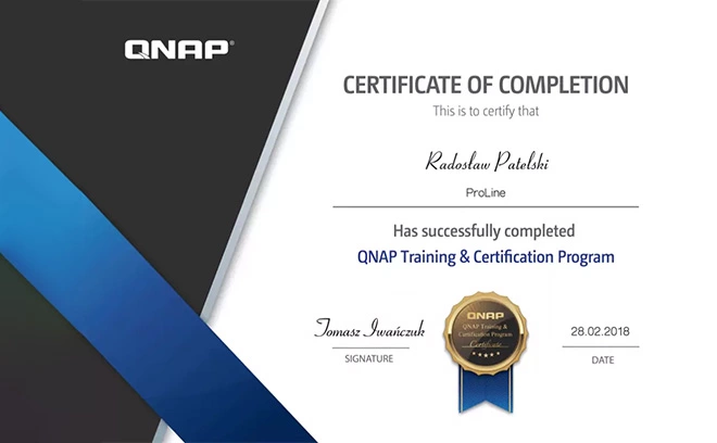 Certyfikat QNAP