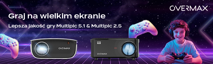 Graj i ogldaj na wielkim ekranie z rzutnikami OVERMAX