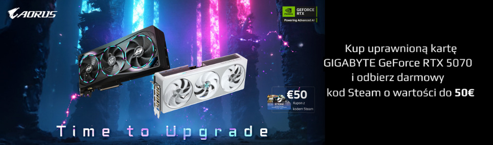 Obierz kod Steam nawet do 50 Euro przy zakupie RTX 5070 od Gigabyte.