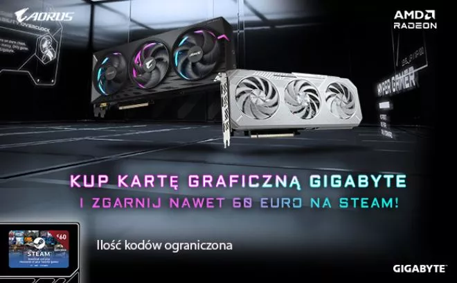 Kup kartę graficzną Gigabyte AMD Radeon i zgarnij kod do 60 Euro na Steam