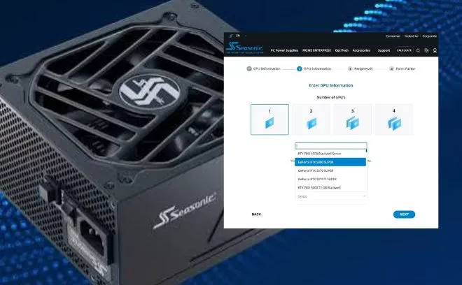 Seasonic zdradza istnienie GeForce RTX 5080 SUPER? Karta pojawiła się w kalkulatorze mocy PSU