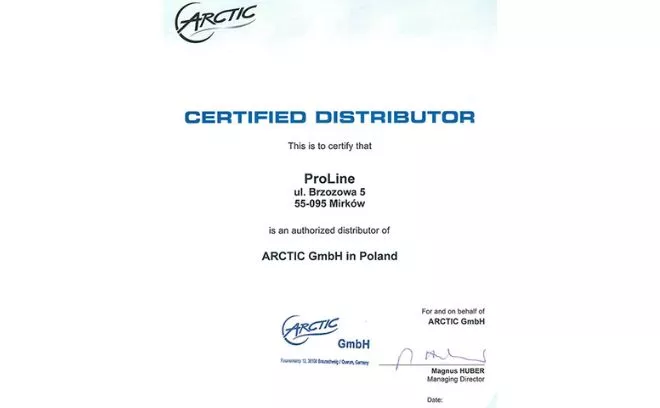 ProLine autoryzowanym dystrybutorem Arctic