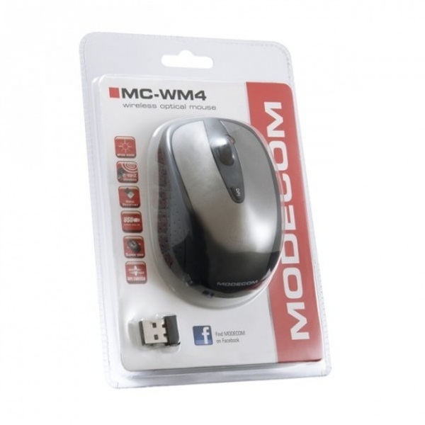 Zdjęcie produktu: Mysz Modecom Bezprzewodowa Optyczna MC-WM4 GRAY-BLACK