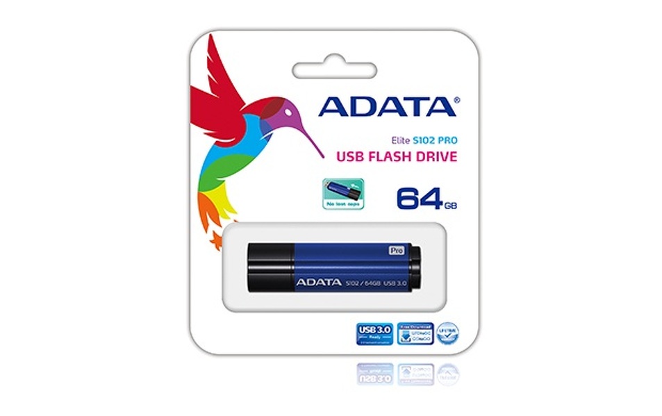 Zdjęcie produktu: Pendrive Adata DashDrive Elite S102 Pro 64GB USB3.0 niebieski - 100MB / 50MB