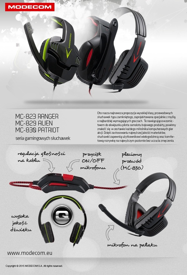 Zdjęcie produktu: Modecom SŁUCHAWKI NAGŁOWNE Z MIKROFONEM Ranger S-MC-823-RANGER