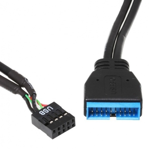 Zdjęcie produktu: Delock 83281 adapter z wewnętrznego Pin Header 9-pin USB 2.0 na USB 3.0 19-pin męskie