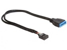 Miniatura zdjęcia: Delock 83281 adapter z wewnętrznego Pin Header 9-pin USB 2.0 na USB 3.0 19-pin męskie