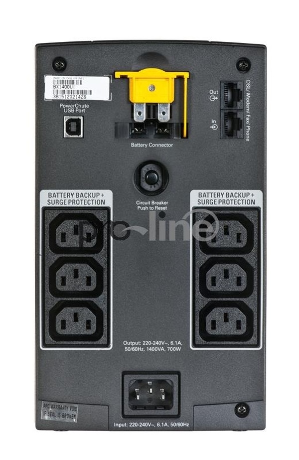 Zdjęcie produktu: APC BX1400UI Back-UPS 1400VA, 230V, AVR, IEC