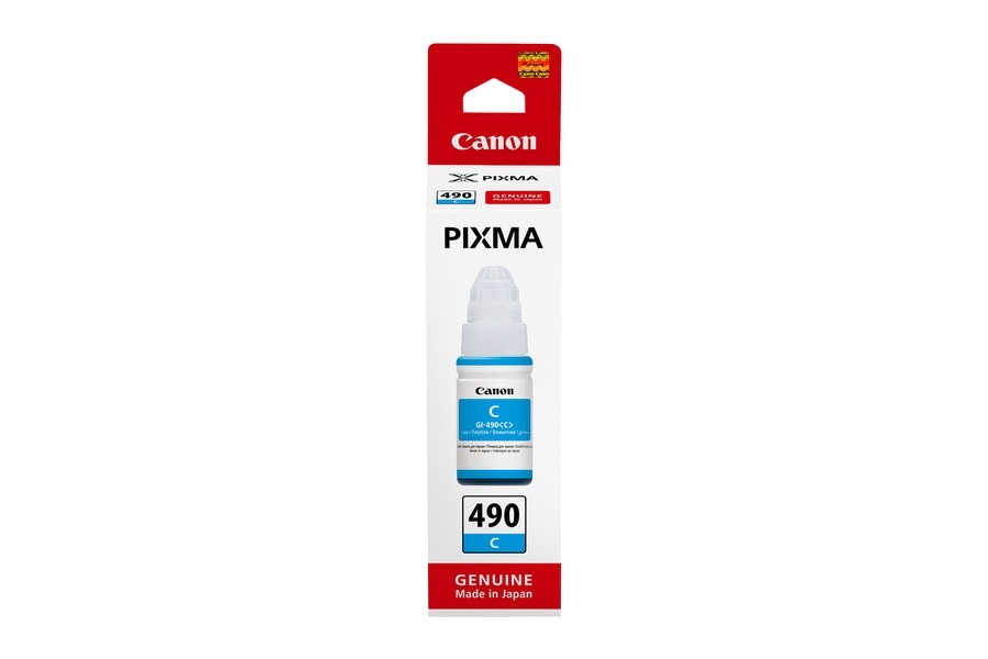 Zdjęcie produktu: Butelka z tuszem Canon GI-490C Cyan 0664C001 Zdjęcie produktu: Butelka z tuszem Canon GI-490C Cyan 0664C001