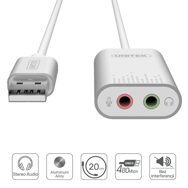Zdjęcie produktu: Unitek Karta dzwiękowa USB Stereo (Y-247A)