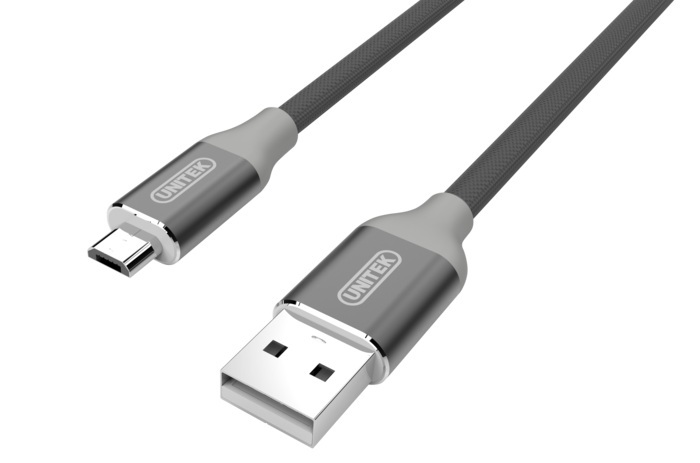 Unitek Premium przewód USB-microUSB Nylon Gray (Y-C4026AGY)