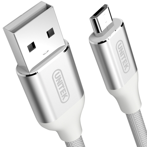 Zdjęcie produktu: Unitek Premium przewód USB-microUSB Nylon Silver (Y-C4026ASL) Zdjęcie produktu: Unitek Premium przewód USB-microUSB Nylon Silver (Y-C4026ASL)