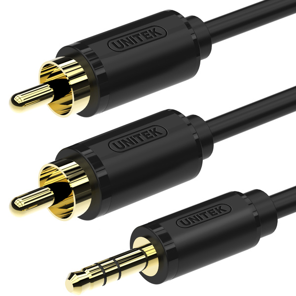 Zdjęcie produktu: Unitek Przewód miniJack 3,5mm (M)- 2x RCA (M) GOLD 1,5m (Y-C938BK)