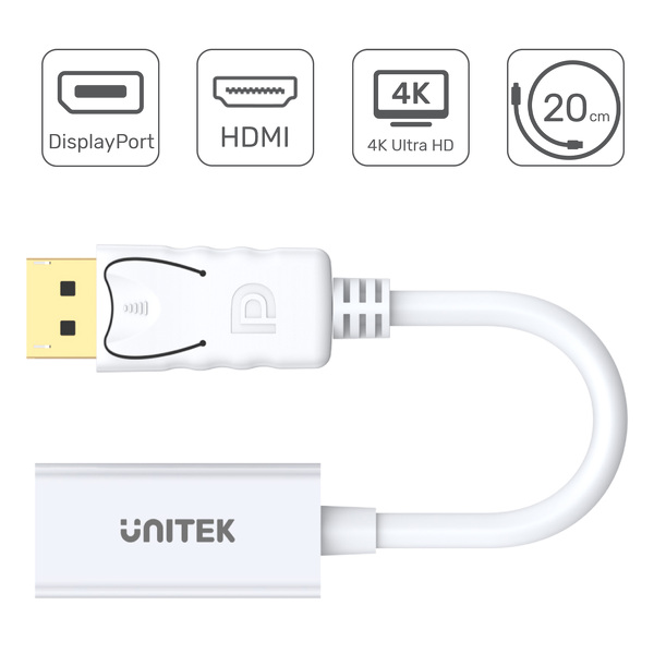 Zdjęcie produktu: Unitek Adapter Displayport to HDMI 4K (Y-6332)