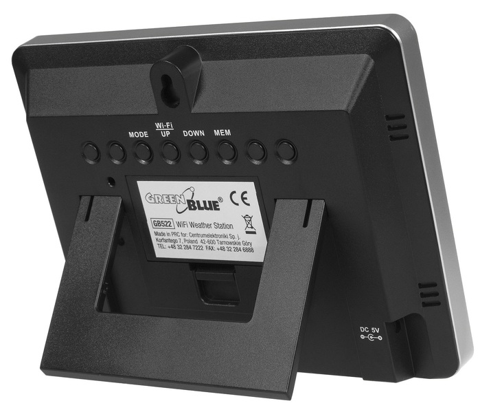 Zdjęcie produktu: Stacja pogody GreenBlue GB522 kolorowa WiFi bezprzewodowa DCF fazy księżyca