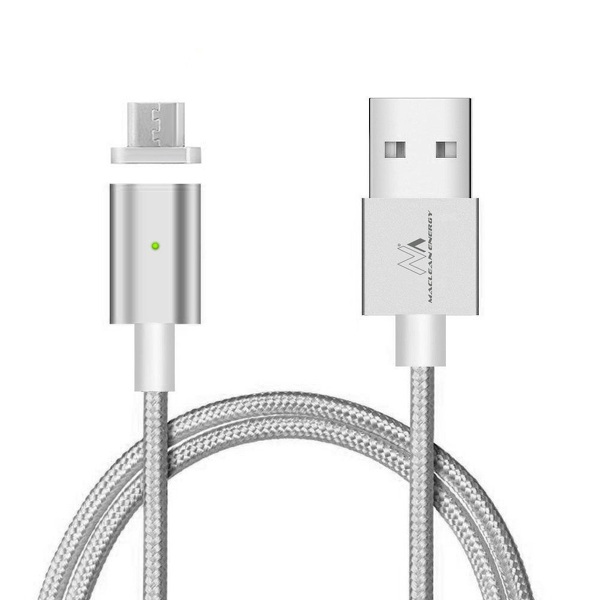 Zdjęcie produktu: Kabel magnetyczny Maclean MCE160, wtyk micro USB, srebrny, szybkie ładowanie