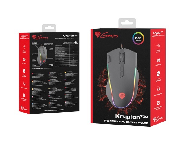 Mysz Genesis Krypton 700 RGB, optyczna z oprogramowaniem