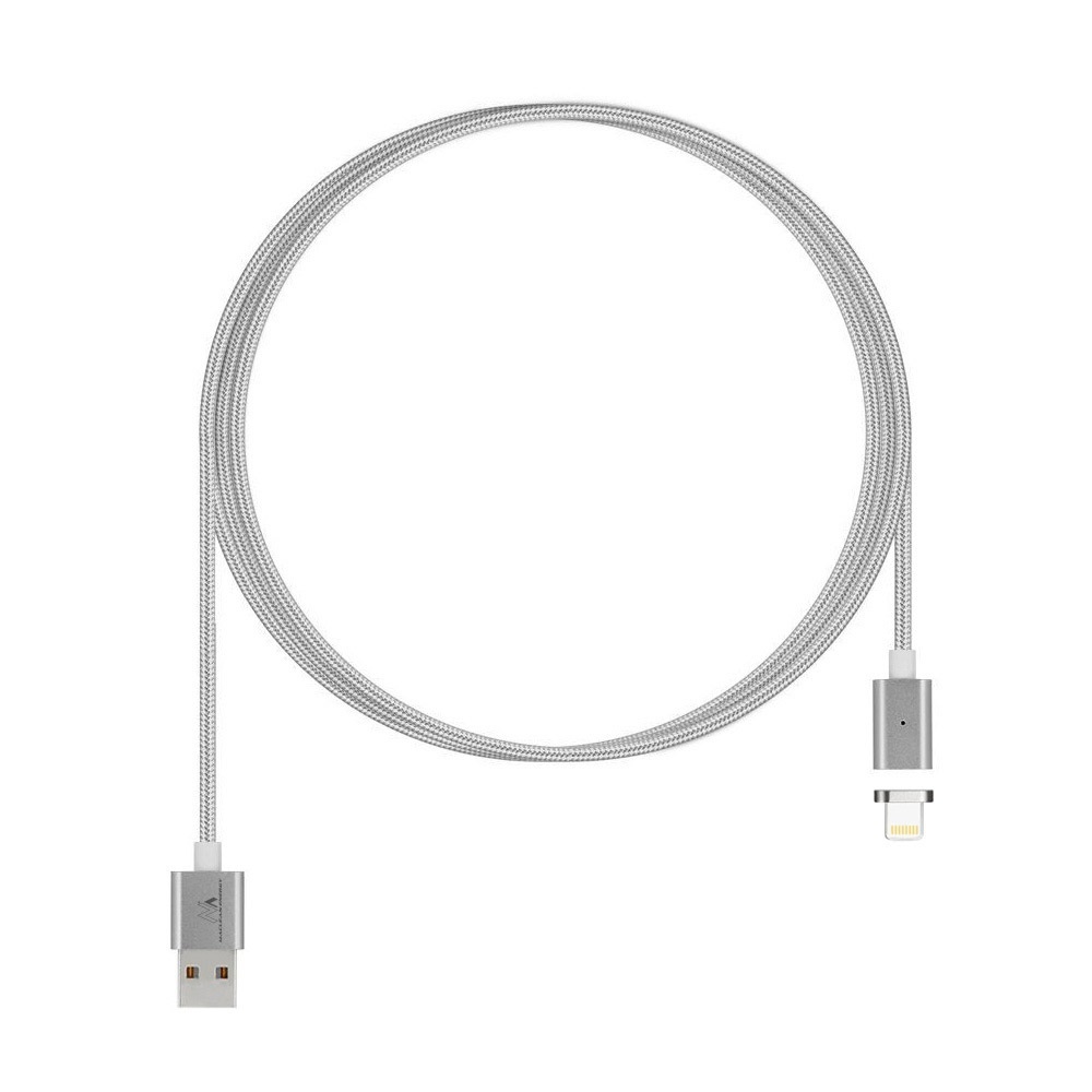 Kabel magnetyczny Maclean MCE161, wtyk Lightning USB, srebrny, szybkie ładowanie