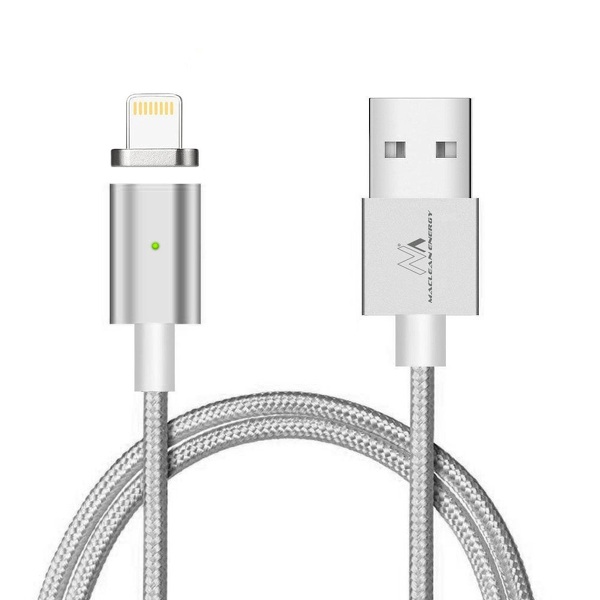 Zdjęcie produktu: Kabel magnetyczny Maclean MCE161, wtyk Lightning USB, srebrny, szybkie ładowanie