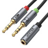 Przewód miniJack 3,5mm 4-pin (F) - 2x 3,5mm (M) Unitek (Y-C957ABK)