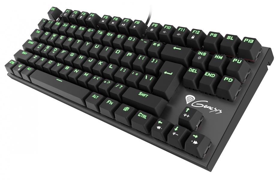Zdjęcie produktu: Klawiatura Mechaniczna Genesis Thor 300 TKL US, zielone podświetlenie, Outemu Blue, Turniejowa (NKG-0945)