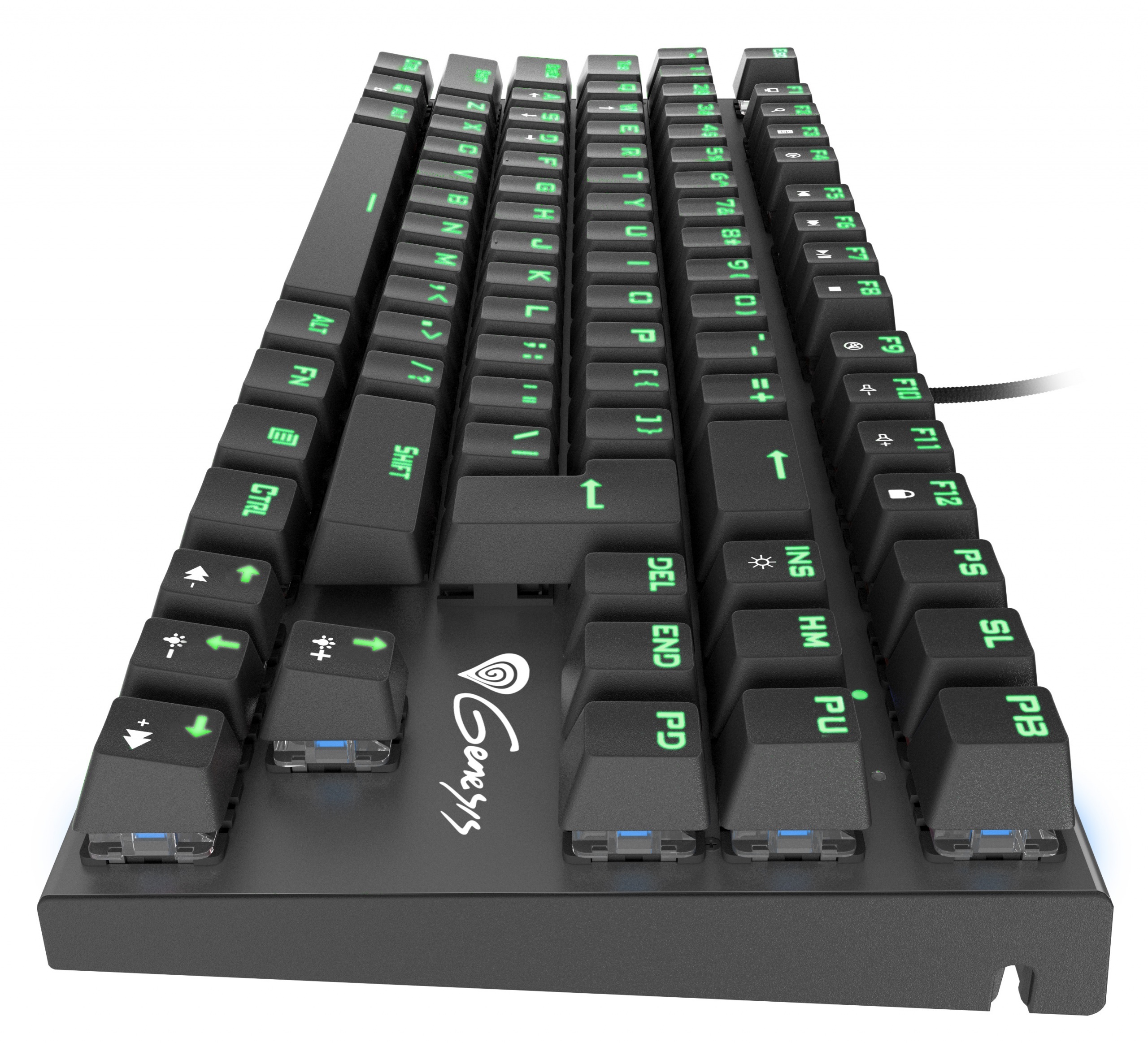Klawiatura Mechaniczna Genesis Thor 300 TKL US, zielone podświetlenie, Outemu Blue, Turniejowa (NKG-0945)