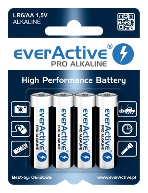 Miniatura produktu: everActive baterie alkaliczne Pro LR6 / AA (blister 4 szt)