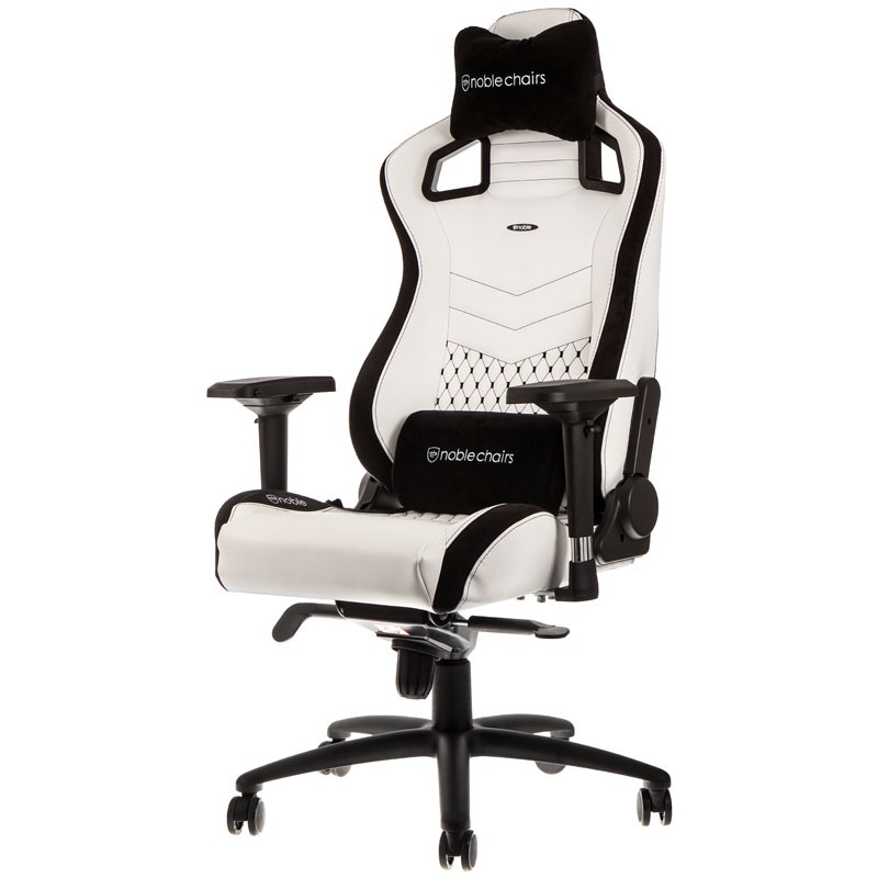 noblechairs EPIC, biały, czarne obszycie