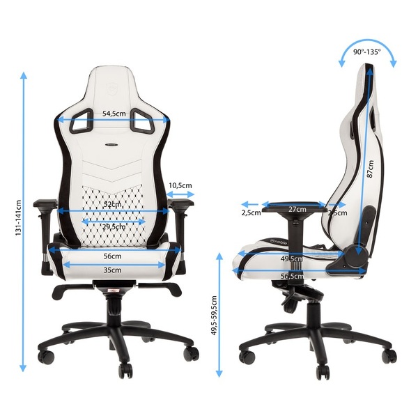 Zdjęcie produktu: noblechairs EPIC, biały, czarne obszycie
