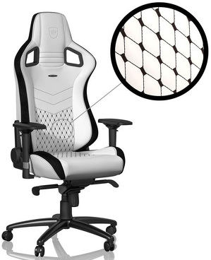 Miniatura produktu: Fotel noblechairs EPIC, biały, czarne obszycie (NBL-PU-WHT-001)