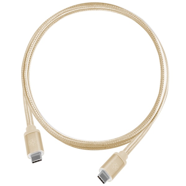 Zdjęcie produktu: Silverstone SST-CPU06G-500 obustronny kabel USB Type-C do USB Type-A [F] pokryty nylonem, wytrzymały, 0.5m, złoty