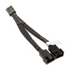 EK-Cable rozgałęziacz zasilania wentylatora komputerowego Molex 4-pin PWM na 2 x Molex 4-pin PWM, czarny, 10cm