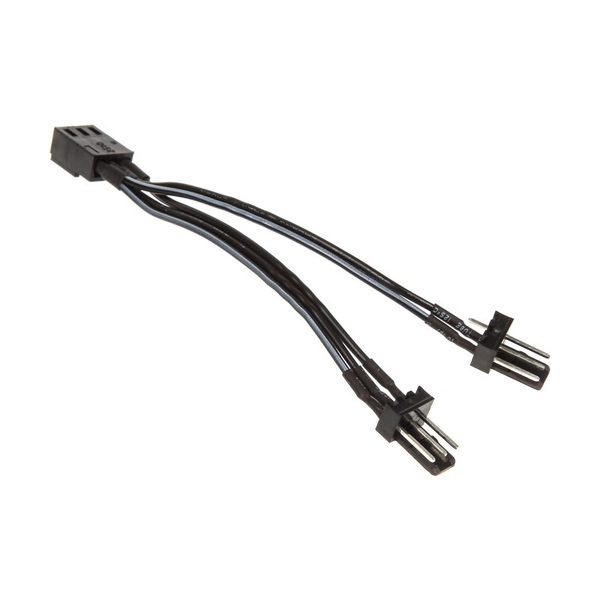 Zdjęcie produktu: Rozgałęziacz zasilania wentylatora komputerowego Molex 3-pin na 2 x Molex 3-pin, czarny, 7cm