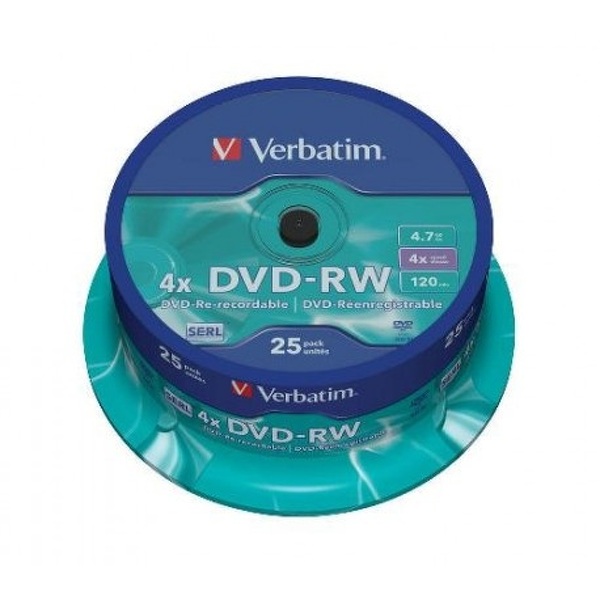 Zdjęcie produktu: Verbatim DVD-RW 4,7GB x4 25szt Cake