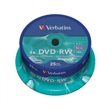 Verbatim DVD-RW 4,7GB x4 25szt Cake