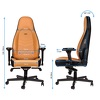 Miniatura zdjęcia: Fotel noblechairs ICON, naturalna skóra, koniakowy / czarny, szare obszycie, NBL-ICN-RL-CBK