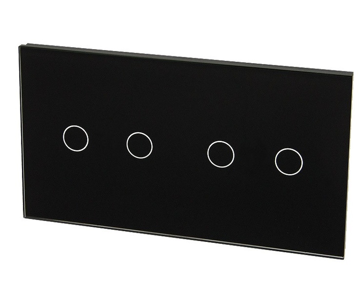 Zdjęcie produktu: Touchme Duży panel 86x158mm szklany, 2 x przycisk podwójny, czarny TM702702B