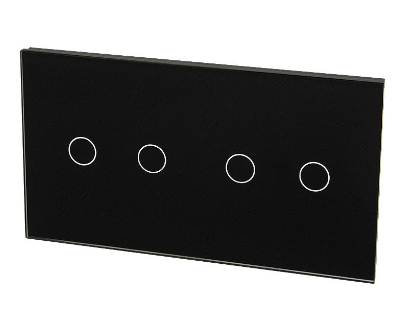 Touchme Duży panel 86x158mm szklany, 2 x przycisk podwójny, czarny TM702702B