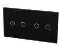 Touchme Duży panel 86x158mm szklany, 2 x przycisk podwójny, czarny TM702702B