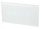 Miniatura zdjęcia: Touchme Duży panel 86x158mm szklany, 1 x przycisk podwójny, 1 x przycisk pojedynczy, biały TM702701W