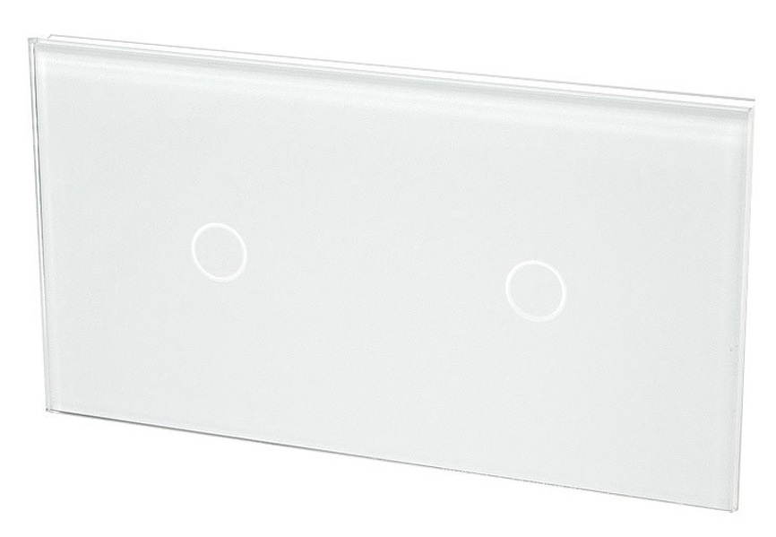 Zdjęcie produktu: Touchme Duży panel 86x158mm szklany, 2 x przycisk pojedynczy, biały TM701701W