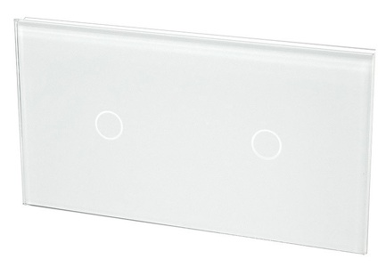 Miniatura produktu: Touchme Duży panel 86x158mm szklany, 2 x przycisk pojedynczy, biały TM701701W