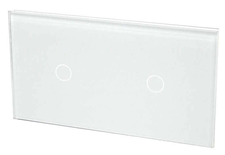 Touchme Duży panel 86x158mm szklany, 2 x przycisk pojedynczy, biały TM701701W