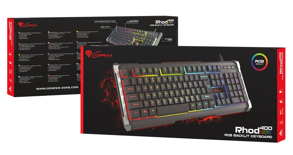 Zdjęcie produktu: Klawiatura Genesis Rhod 400 RGB, podświetlana dla graczy, NKG-0993