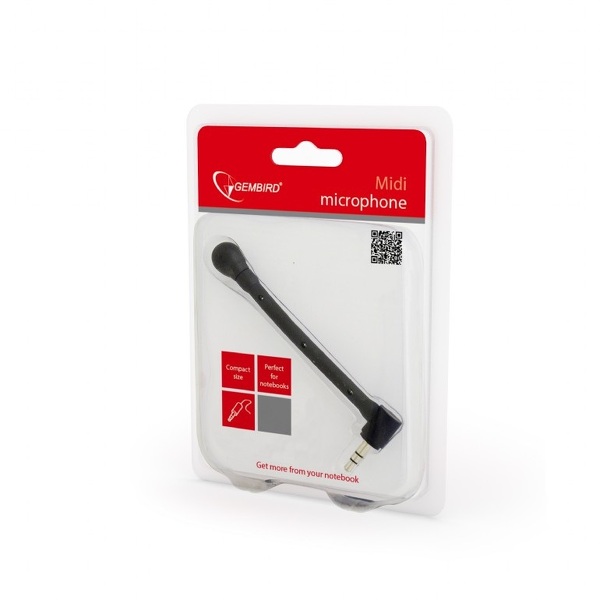Zdjęcie produktu: Mikrofon Gembird MIC-204 do laptopa, giętki Zdjęcie produktu: Mikrofon Gembird MIC-204 do laptopa, giętki