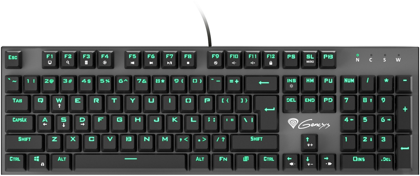 Zdjęcie produktu: Klawiatura Mechaniczna Genesis Thor 300 US, zielone podświetlenie, Outemu Blue (NKG-0947)