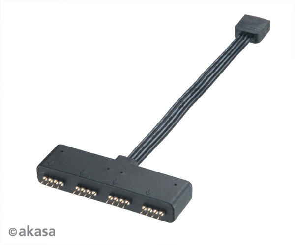 Akasa Rozgałęziacz RGB LED 4-pin 10cm (AK-CBLD02-10BK)