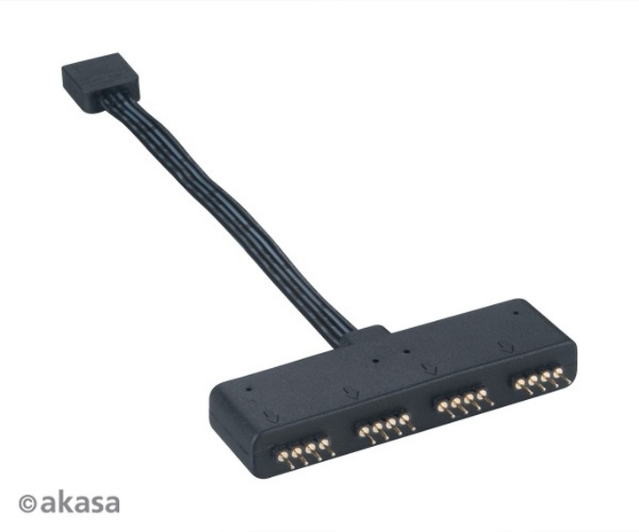 Zdjęcie produktu: Akasa Rozgałęziacz RGB LED 4-pin 10cm (AK-CBLD02-10BK)