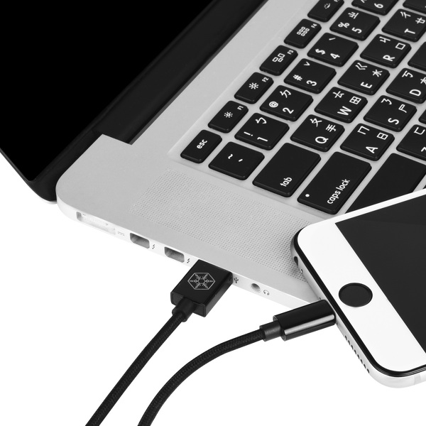 Zdjęcie produktu: SilverStone CPU03G Jet Black, obustronny kabel USB-A do Lightning, certyfikat Apple MFi, czarny
